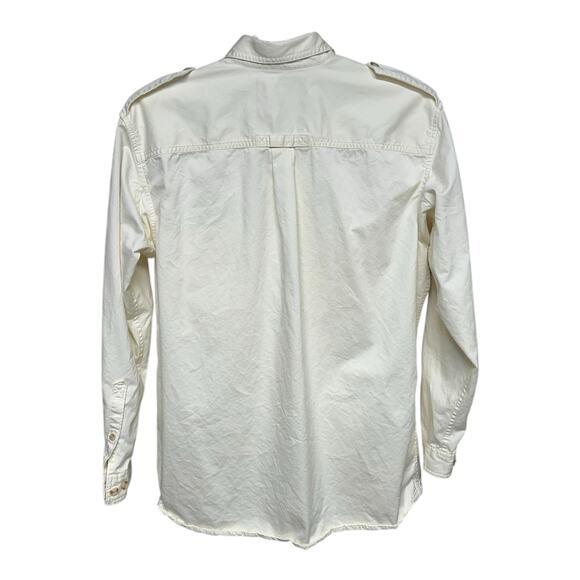 Vtg Eddie Bauer Heritage Expedition Bush Shirts Tan‎ & White (Cream) Size Tall L - Picture 8 of 12